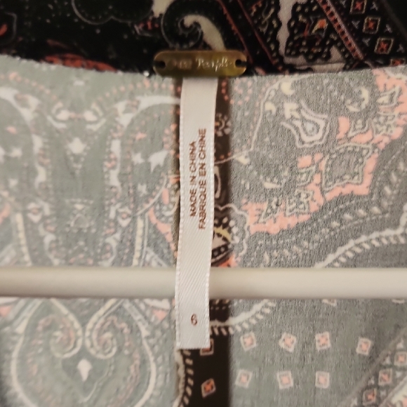 Free People Black and Pink Paisley Long Sleeve Dress - Picture 3 of 6